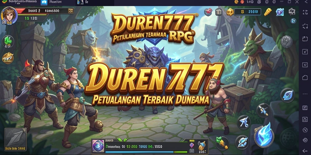 Screenshot menampilkan pertarungan epic dalam game RPG DUREN777.