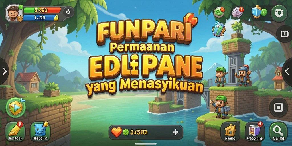 Screenshot utama gameplay FUNPARI menampilkan aktivitas Idle yang seru dan interaktif.