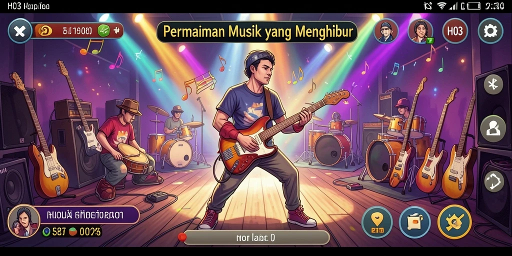 Screenshot H03 menampilkan gameplay musik yang seru dan interaktif.