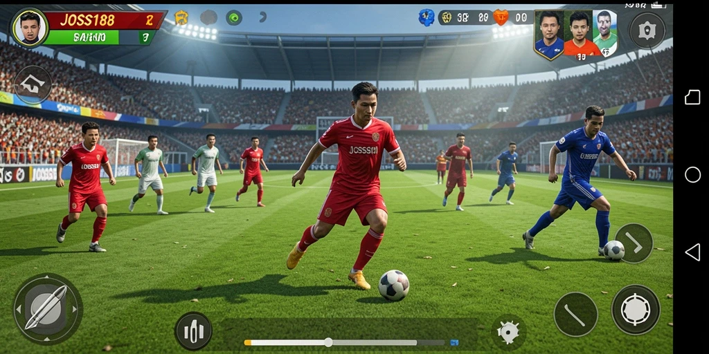 Gameplay seru JOSS188 dengan aksi sepak bola yang menegangkan.