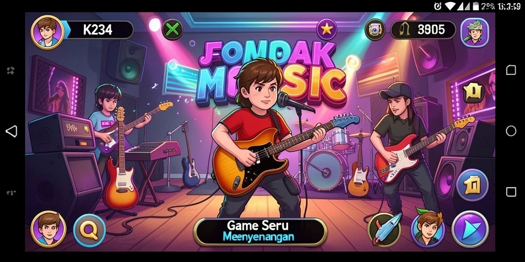 Tampilan menarik gameplay K234 di saat bermain musik.