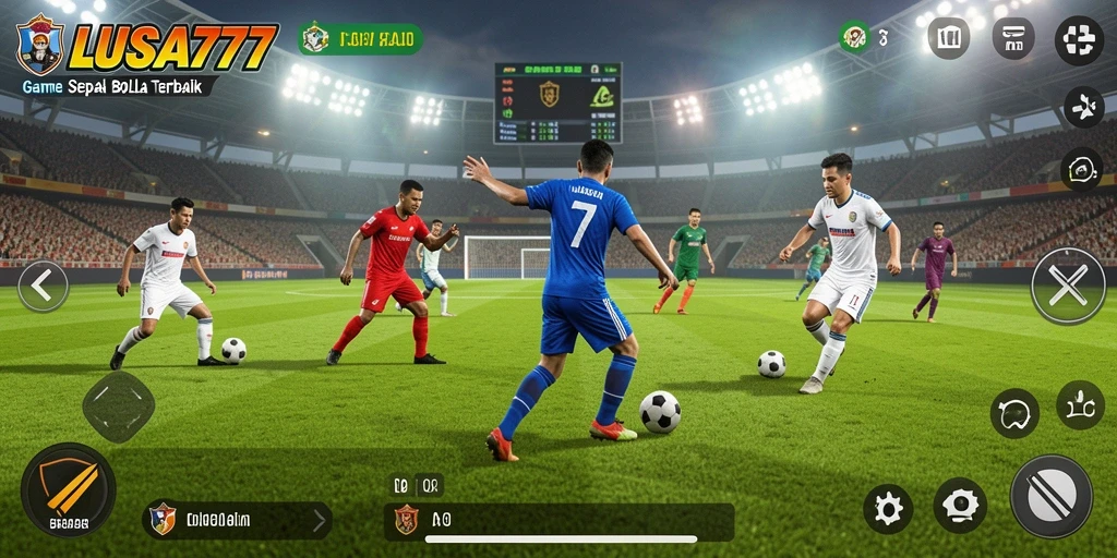 Tampilan gameplay mendebarkan dari LUSA777 dengan aksi sepak bola yang cepat.