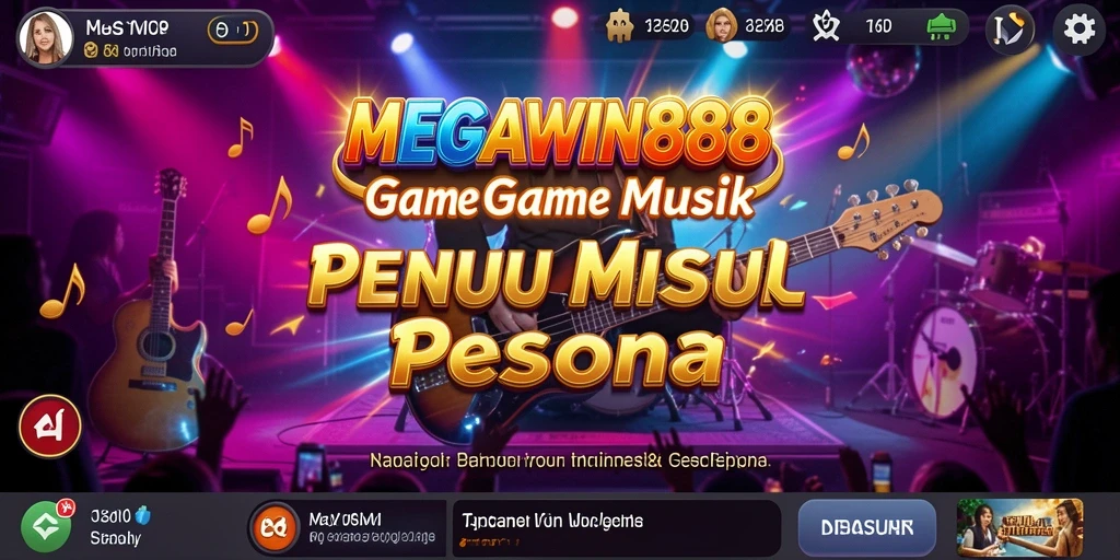 Screenshot gameplay MEGAWIN888 menampilkan permainan musik yang interaktif.