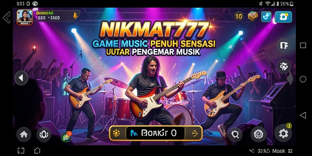 Tampilan gameplay NIKMAT777 dengan aksi musik yang seru.