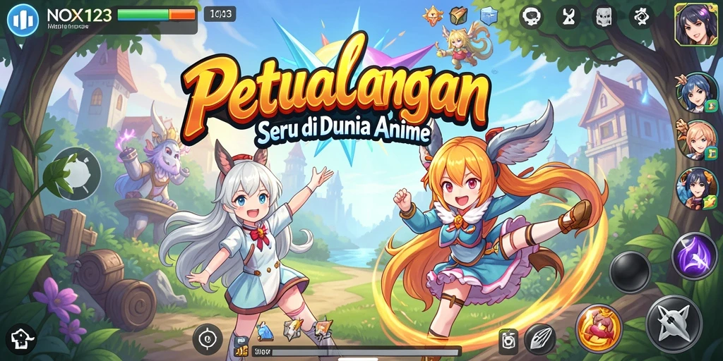 Tampilan seru dari permainan NOX123 menunjukkan pertempuran anime yang intens.