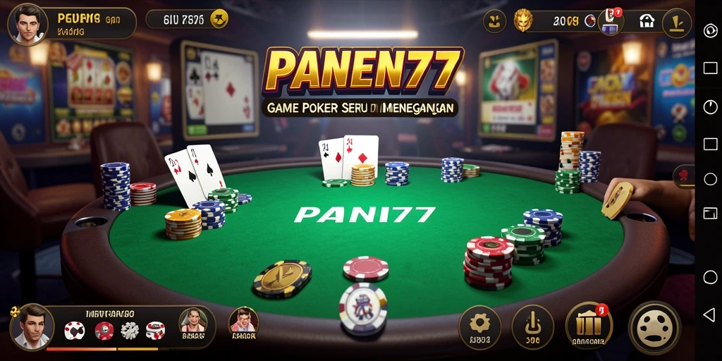Tampilan gameplay menarik dari PANEN77 dengan suasana Poker yang nyata.