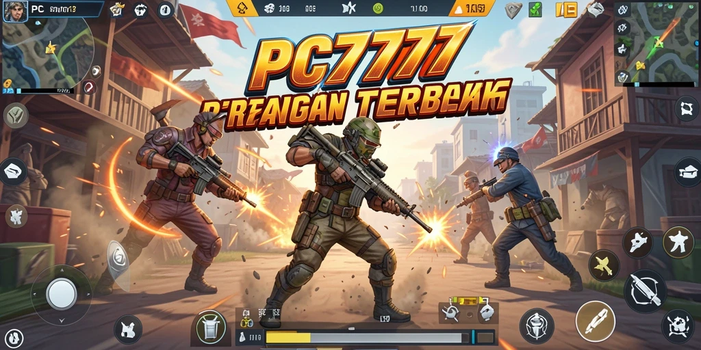 Gameplay hebat PC777 dengan aksi Battle Royale yang mendebarkan.