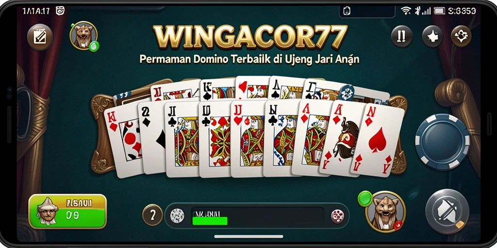 Screenshot gameplay Domino WINGACOR77 yang menarik dan interaktif.