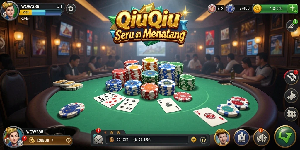 Tampilan gameplay WOW388 menampilkan serunya permainan QiuQiu.