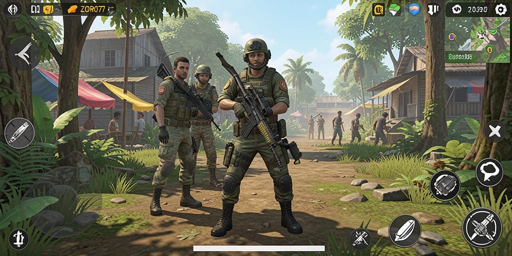 Tampilan gameplay yang menarik dalam ZORO77 menunjukkan interaksi karakter.